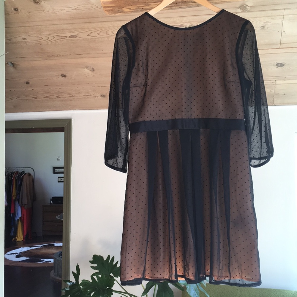 H&M | Black Sheer Swiss Dot Dress